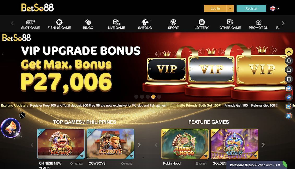 BETSO88 Casino main page